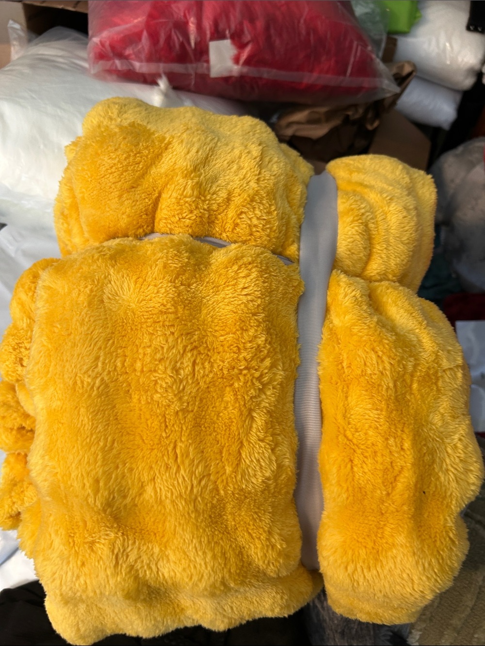Kids Plush Yellow Hooded Vest - Soft Fuzzy Outerwear